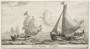 Reinier Nooms Prints: Ships of Amsterdam: Two Pier Boats. Creator: Reinier Nooms (Dutch, c. 1623-1667)