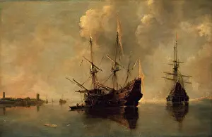 Shore Prints: Two Ships at Anchor, 1640. Creator: Andries van Eertvelt