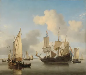 Marine Prints: Ships at Anchor on the Coast, c.1660. Creator: Willem van de Velde the Younger