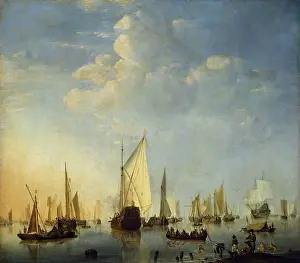 Shore Prints: Ships in a Calm Sea, 1653. Creator: Willem van de Velde the Younger
