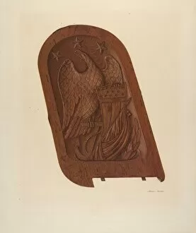 Emblem Gallery: Ships Carving, c. 1939. Creator: Albert Rudin