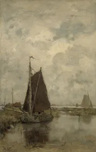 Maris Jacob Henricus Prints: Ships in Dull Weather, 1877. Creator: Jacob Henricus Maris