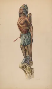 Bowman Charles Prints: Ships Figurehead, c. 1938. Creator: Charles Bowman