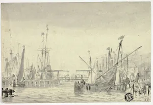 Coopse Pieter Prints: Ships in Harbor, n.d. Creator: Pieter Coopse