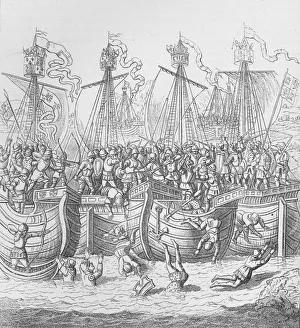 Poitou Charentes Prints: Ships at La Rochelle, France, in 1372, c1804 (1906)