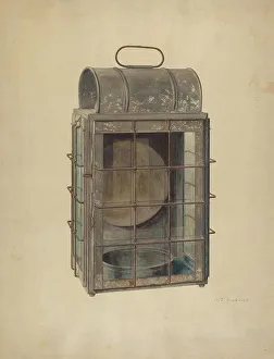 Metal And Glass Prints: Ship's Lantern, c. 1942. Creator: Arthur Ringold