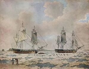 The ships of Lord Mulgraves expedition of discovery embedded in ice in the Polar Regions, 1774