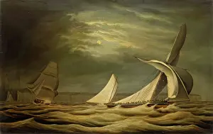 Marine Prints: Ships by Moonlight, c1850s. Creator: Unknown