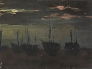 Alice Pike Prints: Ships in Moonlight, n. d. Creator: Alice Pike Barney