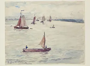 Breeze Prints: Ships near Dordrecht, 1887. Creator: Carel Nicolaas Storm