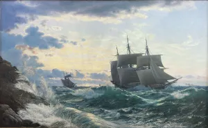 Ships off the coast the morning after a storm, 1878. Creator: Carl Rasmussen