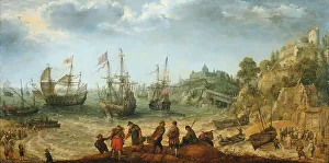 Adam Willaerts Prints: Ships off a Rocky Coast, 1621. Creator: Adam Willaerts