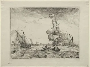 Early 18th Century Prints: Ships Under Full Sail, 1701. Creator: Ludolf Backhuysen (Dutch)