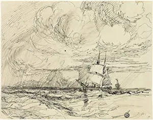Ships at Sea During Storm, 1830/49