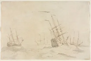Ships, second half 1600s. Creator: Ludolf Backhuysen (Dutch, 1631-1708)