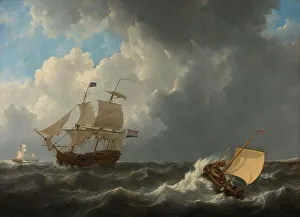 Schotel Johannes Christiaan Prints: Ships in a Turbulent Sea, 1826. Creator: Johannes Christiaan Schotel