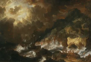 Oil On Canvas Mounted On Masonite Prints: Shipwreck, 1692. Creator: Peter van de Velde