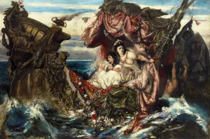 The Shipwreck of Agrippina. Artist: Wertheimer, Gustav (1847-1902) The Shipwreck of Agrippina. Artist: Wertheimer, Gustav (1847-1902)