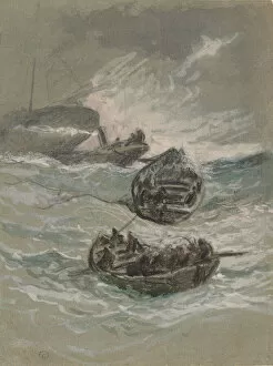 Vedder Elihu Gallery: The Shipwreck, c. 1880. Creator: Elihu Vedder