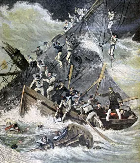 Shipwreck of the La Bourdonnais, Sainte Marie, Madagascar, 1893. Artist: Henri Meyer Shipwreck of the La Bourdonnais, Sainte Marie, Madagascar, 1893. Artist: Henri Meyer