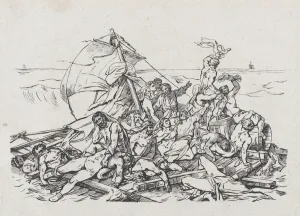Dangerous Prints: Shipwreck of the Meduse, 1820. Creators: Theodore Gericault, Nicolas-Toussaint Charlet