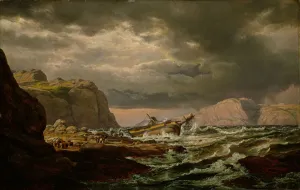 Dahl Gallery: Shipwreck on the Norwegian Coast. Artist: Dahl, Johan Christian Clausen (1788-1857)