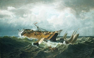 Bradford Gallery: Shipwreck off Nantucket (Wreck off Nantucket after a Storm), ca. 1860-61. Creator