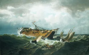 Stormy Prints: Shipwreck off Nantucket (Wreck off Nantucket after a Storm), ca. 1860-61. Creator