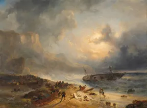 Sinking Prints: Shipwreck off a Rocky Coast, c.1837. Creator: Wijnand Nuyen