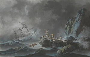 A Shipwreck in a Storm, 1782. Creator: Jean-Baptiste Pillement