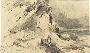 Gray Wash Prints: Shipwreck in Storm. Creator: William Hart
