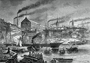 Clyde Prints: Shipyards and shipping on the Clyde, c1880. Artist: V Dutertre