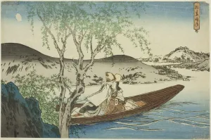 Shirabyoshi Dancer in Asazuma Boat (Asazuma-bune), from an untitled series of landscapes