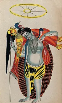 Loss Prints: Shiva carrying his wife in her Sakti form. Creator: Unknown