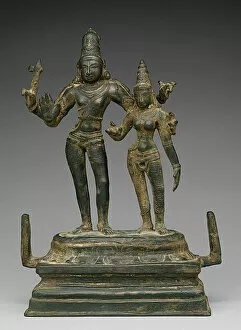 Embracing Gallery: Shiva Embracing Parvati, c. 13th century. Creator: Unknown