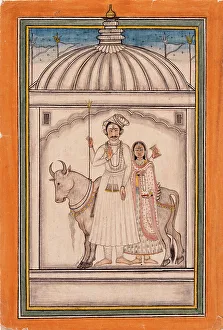 Mandi Prints: Shiva and Parvati, 18th century. Creator: Unknown