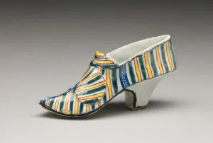 High Heels Collection: Shoe, Delft, c. 1750. Creator: Delftware