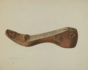 Shoemaking Prints: Shoe Last, 1938. Creator: Fallon, Michael