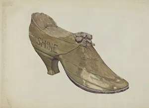 Shoeshine Stand Prints: Shoe Shop Sign, c. 1937. Creator: Alfred Denghausen