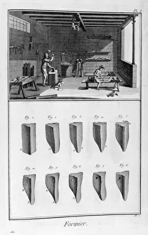 Woodwork Prints: Shoe tree makers, 1751-1777. Artist: Denis Diderot