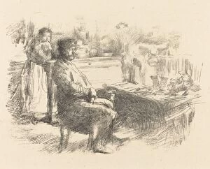 Lithograph In Black On Wove Paper Collection: The Shoemaker, 1896. Creator: James Abbott McNeill Whistler