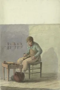 Shoemakers Prints: Shoemaker at work, 1700-1800. Creator: Anon