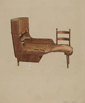 Cobbler Gallery: Shoemakers Bench, c. 1937. Creator: Irving I. Smith