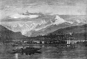 Shooting grebe on the Lake of Geneva, 1870. Creator: Unknown