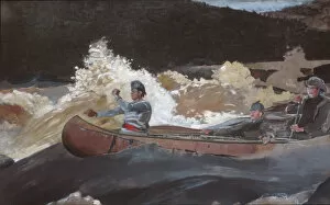 Canoe Gallery: Shooting the Rapids, Saguenay River, 1905-10. Creator: Winslow Homer
