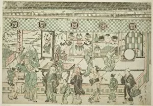 Pots Gallery: The Shop of Sanogawa Ichimatsu, c. 1743. Creator: Ishikawa Toyonobu