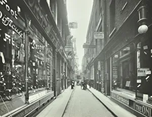 Shop Sign Prints: Shop windows, looking south from Cheapside, London, May 1912
