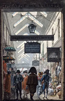 Shopping Arcade Prints: The Shopping Arcade des Panoramas in Paris, 1807. Artist: Philibert Louis Debucourt