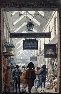 Philibert Louis Gallery: The Shopping Arcade des Panoramas in Paris, 1807. Artist: Philibert Louis Debucourt