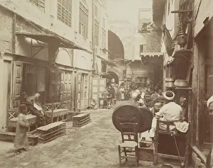 Cairo Prints: Shops in Cairo, 19th century. Creator: Anon